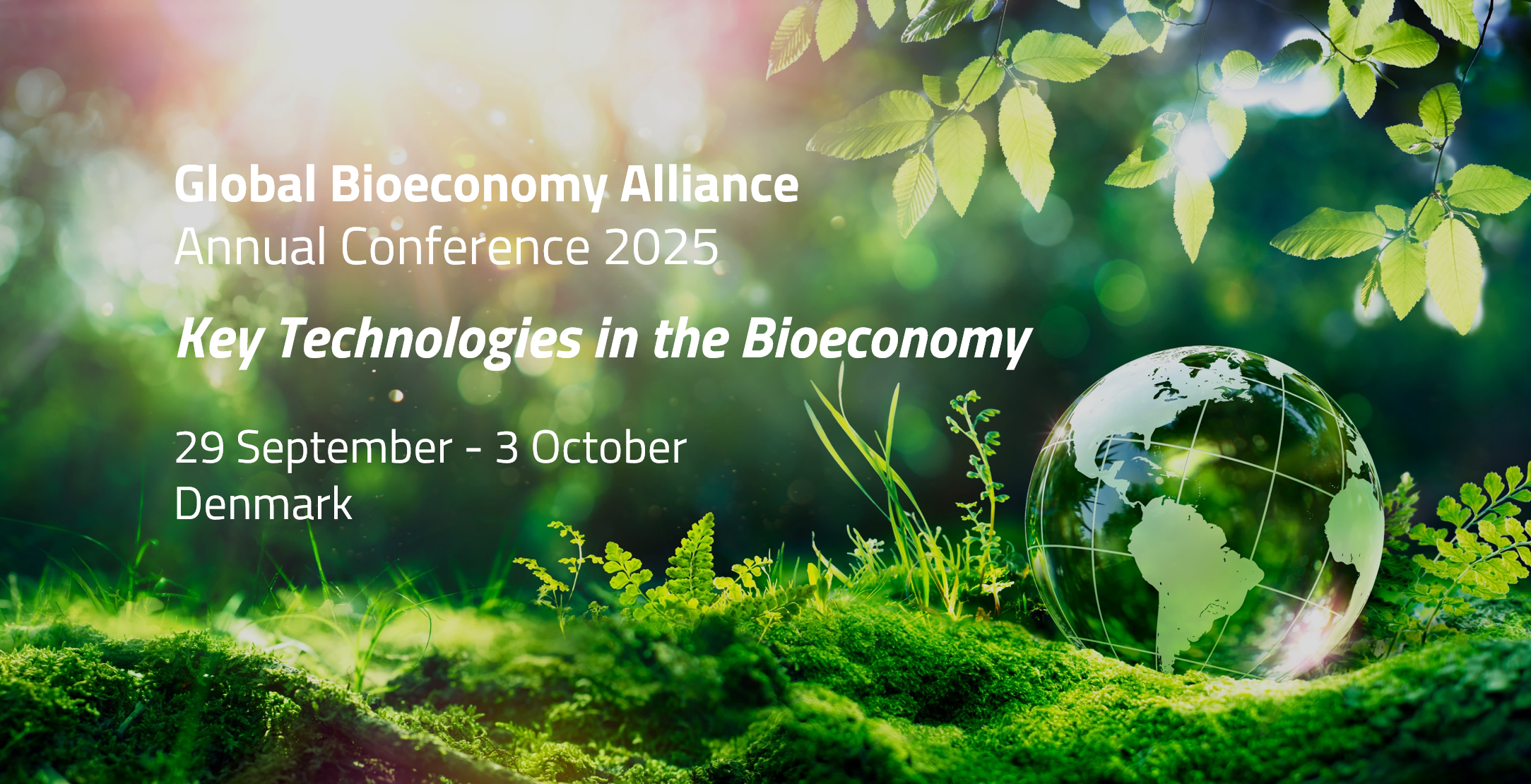 Green forest with conference name