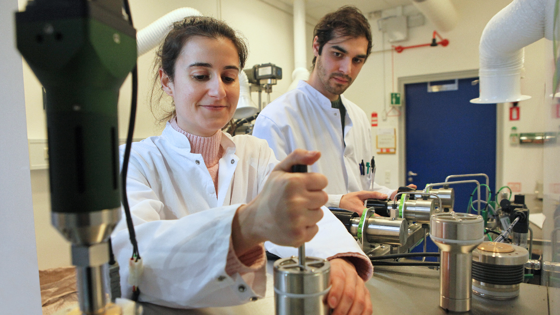 PhD students in the lab