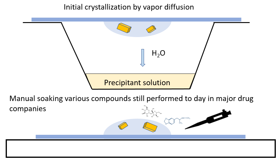 Illustration of how crystal drops function as mini laboraties